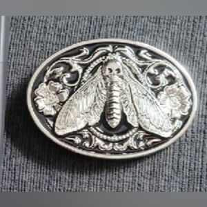 New unique moth bug insect Silver Belt buckle